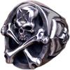Adjustable Skull Ring Men Women Sterling Vintage Gothic Punk Open Band Statement Jewelry