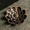 New 1PC Alloy Incense Burner Stick Holder Plate Buddhism Lotus Censer Bronze Nasturtium Incense Burner