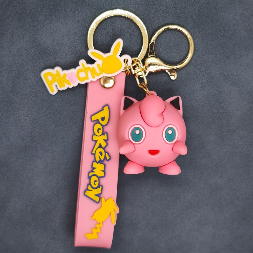 Anime New Pokemon Pikachu Psyduck Gengar Keychain Fashion Jewelry Resin Action Figures PVC Key Ring Bag Pendant