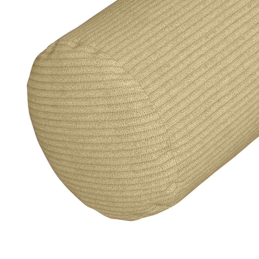 Bolster Cushions 2 pcs Grey Green Ø 25 x 70 cm Cord Fabric