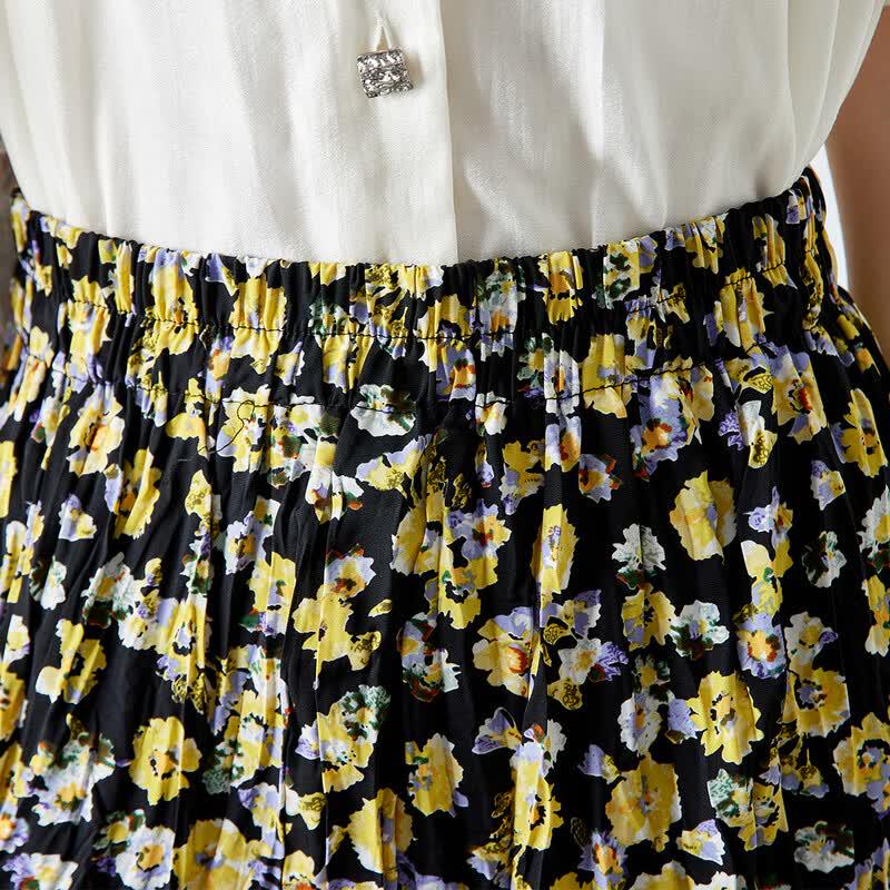 CARBAMMI Floral A-Linien Midi-Rock