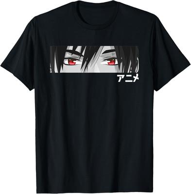 Anime in Caratteri Giapponesi Occhi Kawaii Faccia Regalo T-Shirt Unisex