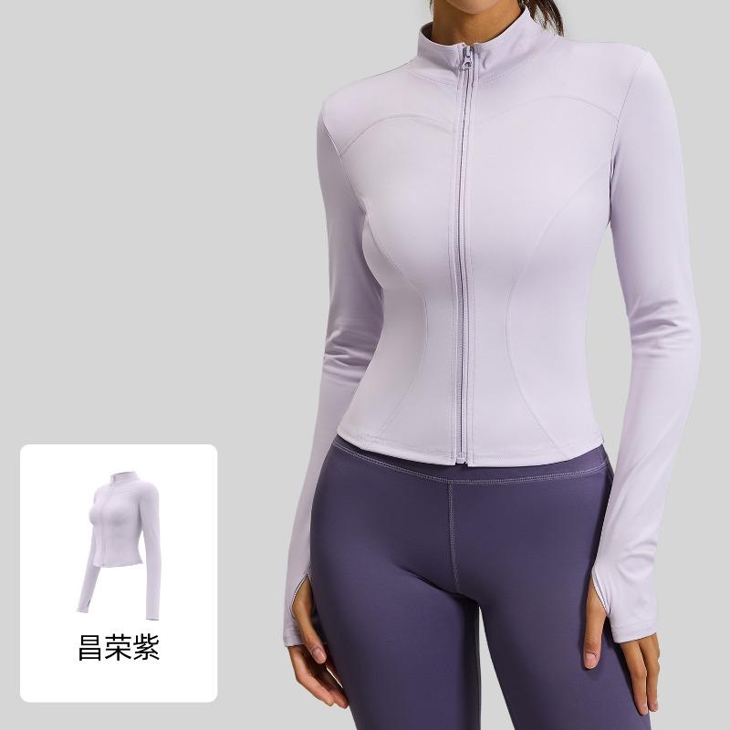 Jane Yi Club Stand-up Collar Yoga Clothing Jacket Running Cycling Sports Skinny Elastic Fitness Yoga Top Women