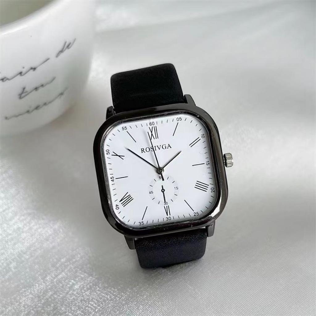 Fashion Square Big Dial Quartz Watch for Men Women New Black Men's Wristwatches Simple Sports Couple Watches Student Watch Gifts