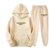 Independent Station Europe and the United States popular women's clothing letter printing hooded sweater fashion casual hair grabbing trousers set
