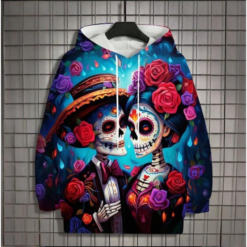 Autumn New Men's 3d Mexican Day Of The Dead Printed Hoodie For Men And Women Casual Fashion Men's Hoodie Street Men's Tops