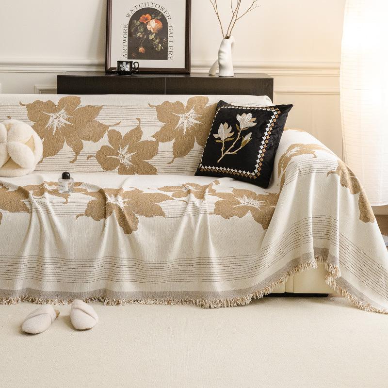 Retro Französischer Sofabezug Stoff Vollbezug Chenille Universal Leichter Luxus High-End Sofakissenbezug für Alle Jahreszeiten