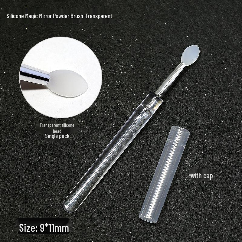

Прозрачный силиконовый аппликатор для нейл-арта с крышкой - Инструмент для пудры Magic Mirror и Aurora, многоразовый