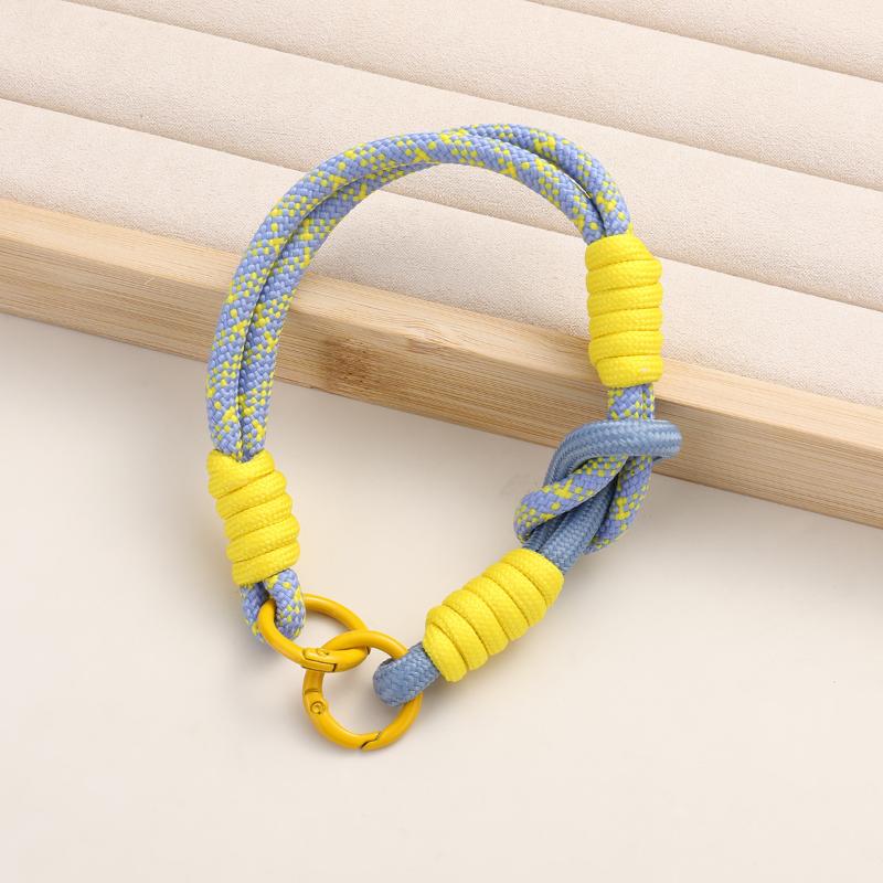 1Pcs Double Knot Hand Woven Rope Keychain Hanging Chain Ring Cord Phone Lanyard Anti-Loss Rope Keyring Wrist Strap A13