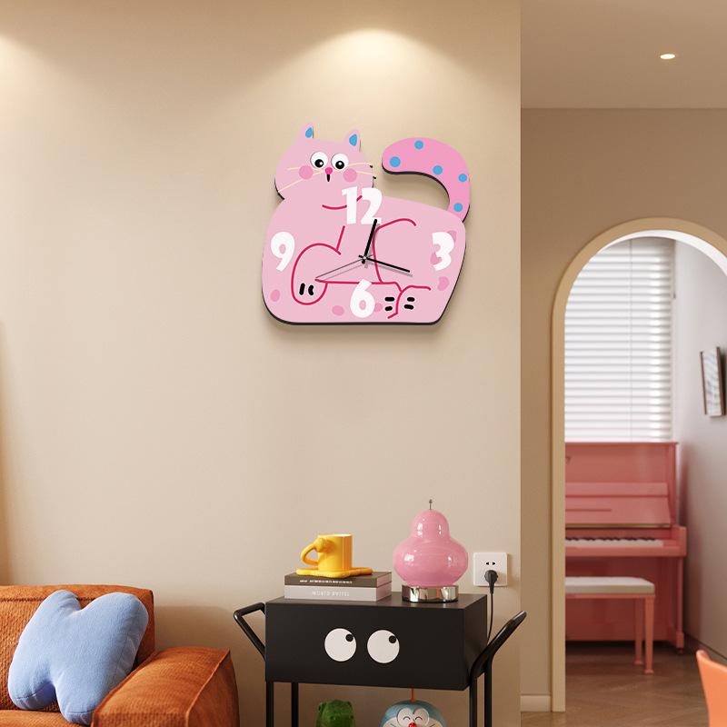 Cat Living Room Desktop Household Pendulum Desktop Entrance Entrance Counter Clock Cartoon Creative Clock Small Ornaments