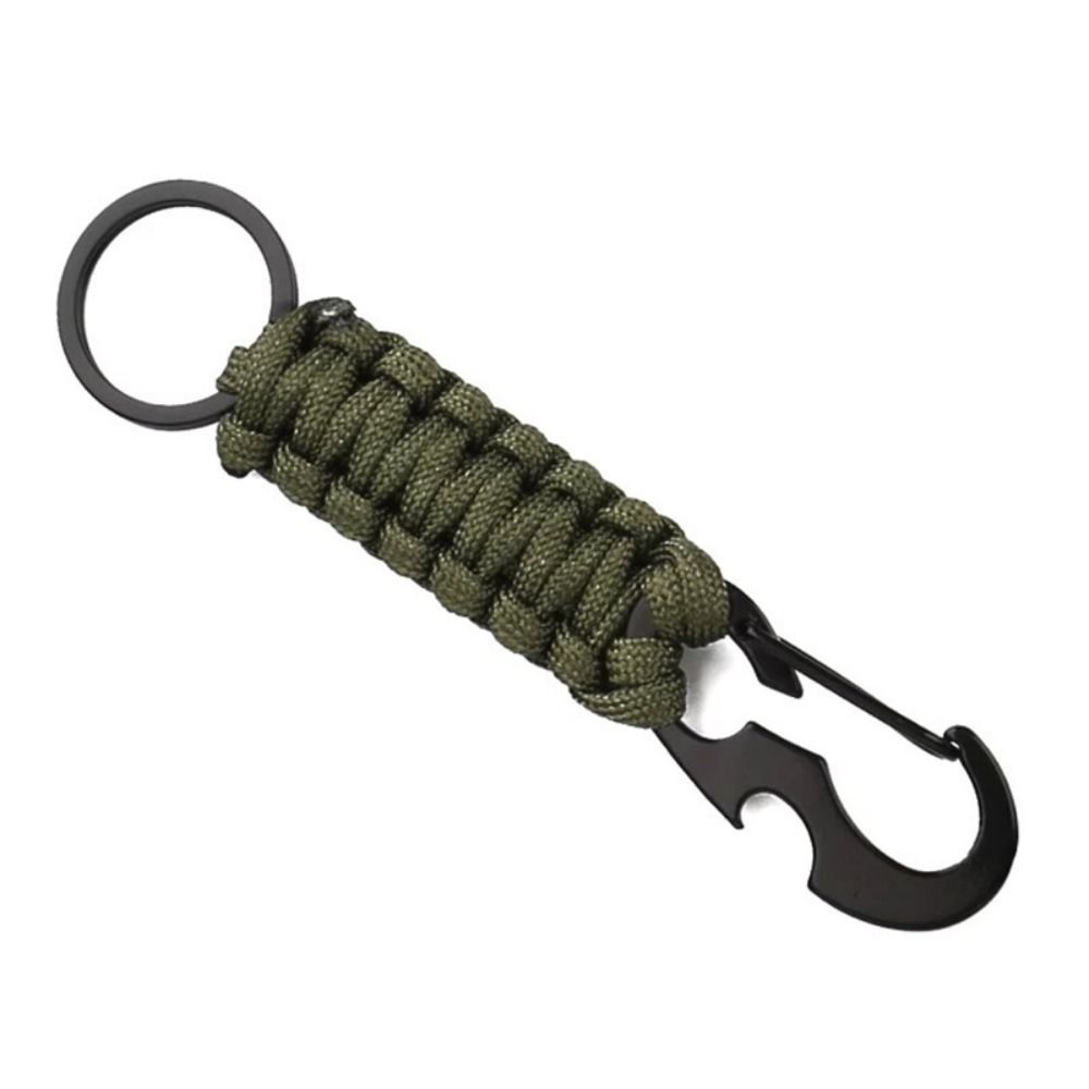 

Paracord Rope Keychain Carabiner Hook Cord Bottle Opener Keyring Climb Keychain Umbrella Rope Keychain Bottle Opener Key Chain зелёный