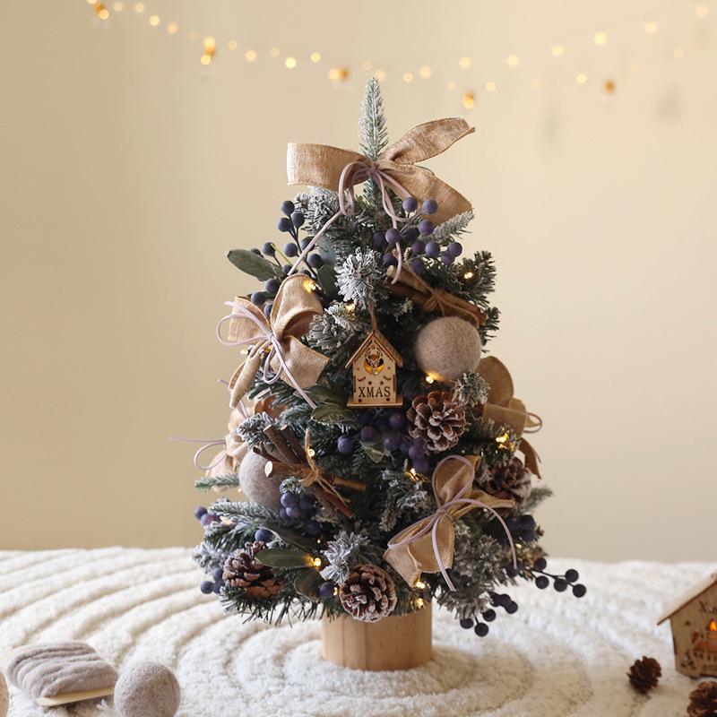 Xiaohongshu DIY Light-Up PE Christmas Tree, 45/60CM, for Tabletop or Window Display