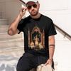 Goth Fantasy Style Unisexs Tshirt Vintage Unisex In Ornate Shrine With Candles And Crown Autumn Winter Gift For Goth Fashion Lover