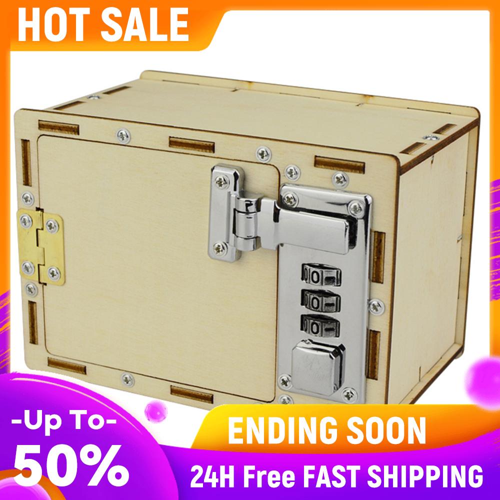 Wooden DIY Mechanical Password Box Combination Lock Model Science Experiment Toy China Mainland