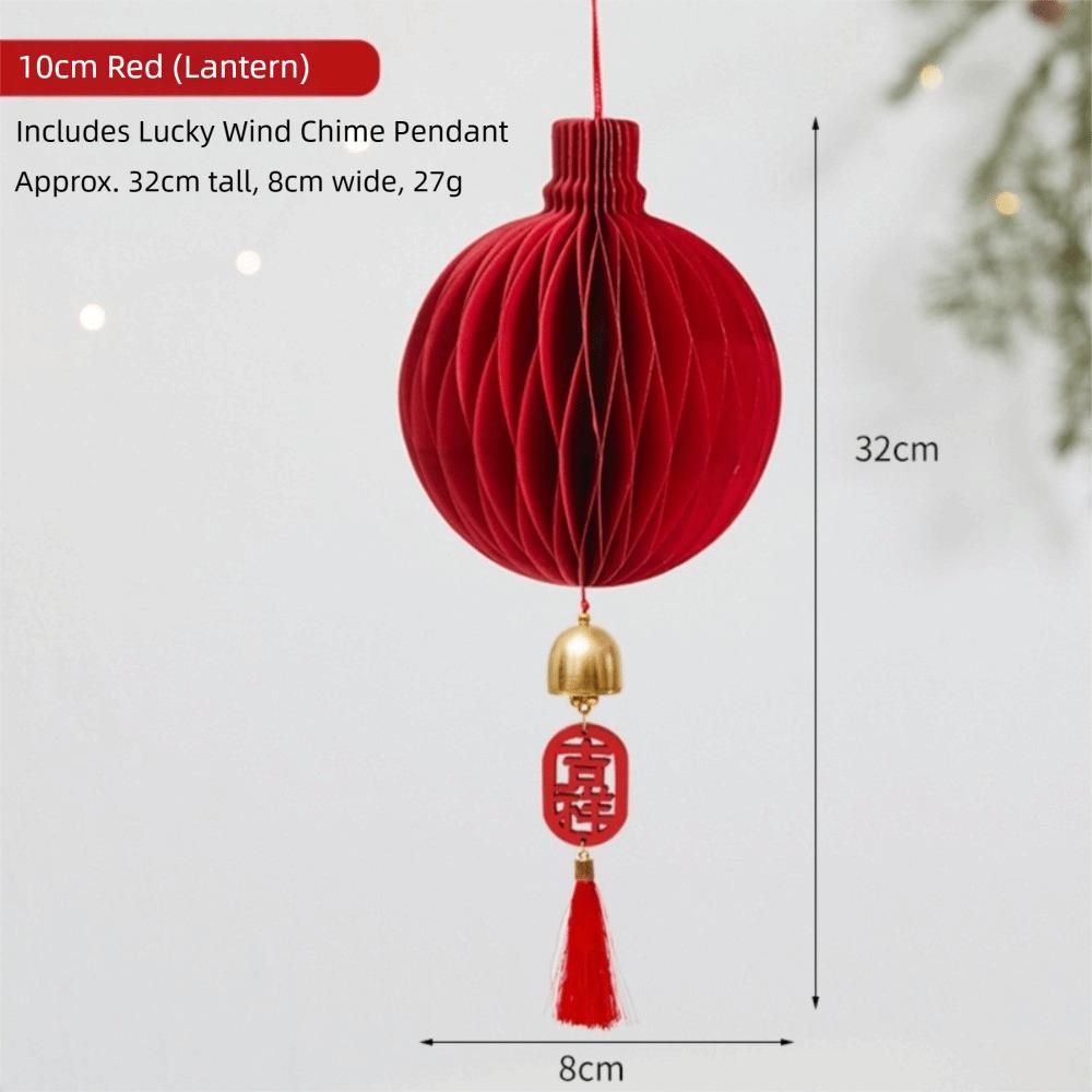 2026 Red Honeycomb New Year Decorations with Tassel Paper Christmas Tree Ornament Hanging Style Christmas Balls Patio Decor