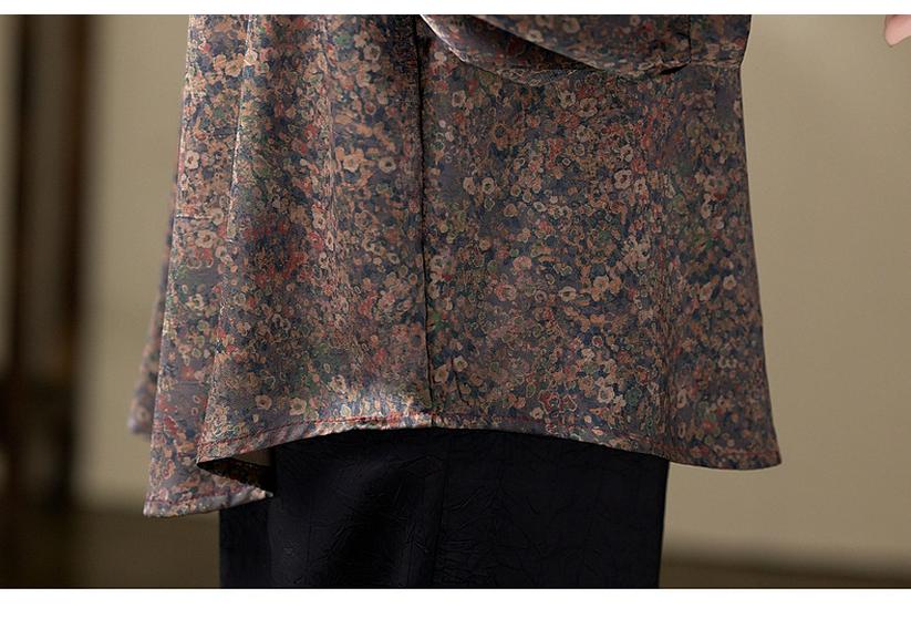 Spring/Summer Plus Size Floral Print Shirt for Middle-Aged and Elderly Women - Stylish, Versatile, Loose-Fit Mother's Wear.