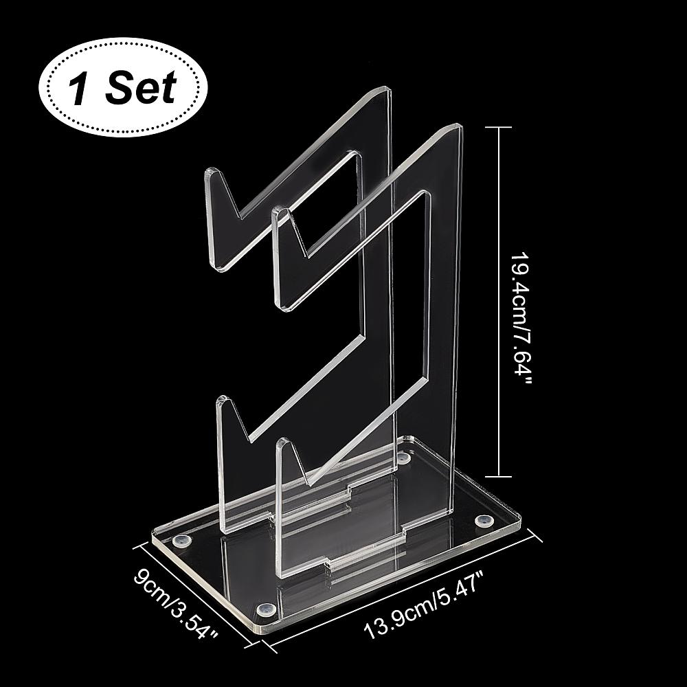 1set 2-Tier Transparent Acrylic Game Controller Display Stand Holders Controllers Desktop Organizer Stands Clear 9~19.5x9~13.9x0.45~0.75cm