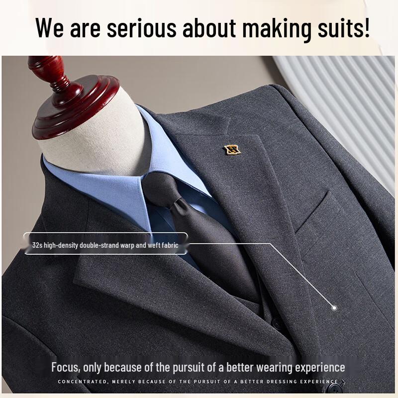 ROMON Men's Business & Wedding 3-Piece Suit Set