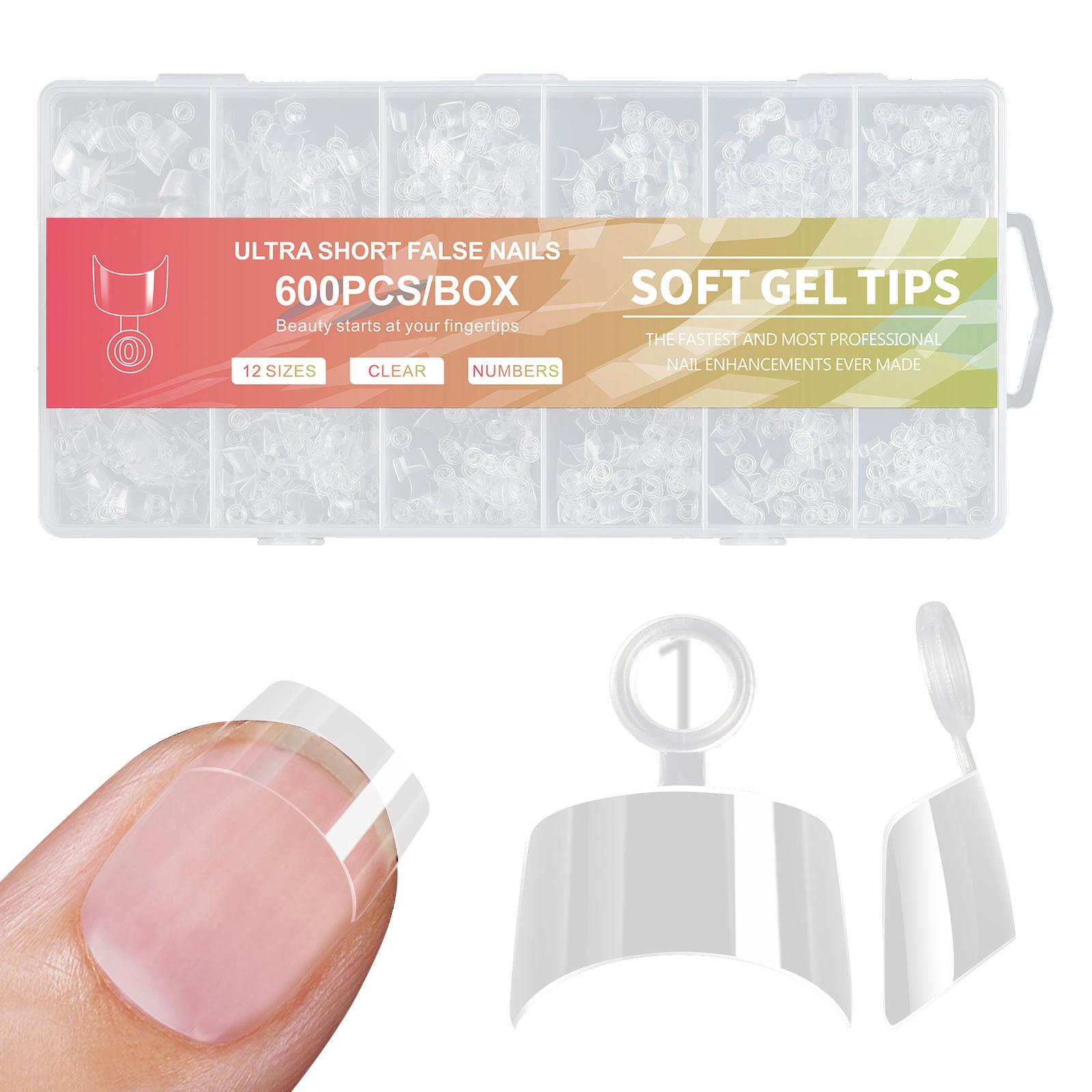 

Коробка чипов для ногтей, 600 шт., ультра короткие матовые накладные чипы для ногтей без царапин