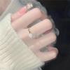 Czyste piękno pierścionki z kwiatami dla kobiet w stylu koreańskim regulowane otwieranie Ring Finger cyrkon ślub panny młodej biżuteria zaręczynowa prezenty