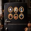 Spooky Refrigerator Magnets 1/6Pcs Halloween Retro Frame Magnet, Wooden Fridge Magnet Kitchen Decorations Decoration, Memo Note Holder for Holiday