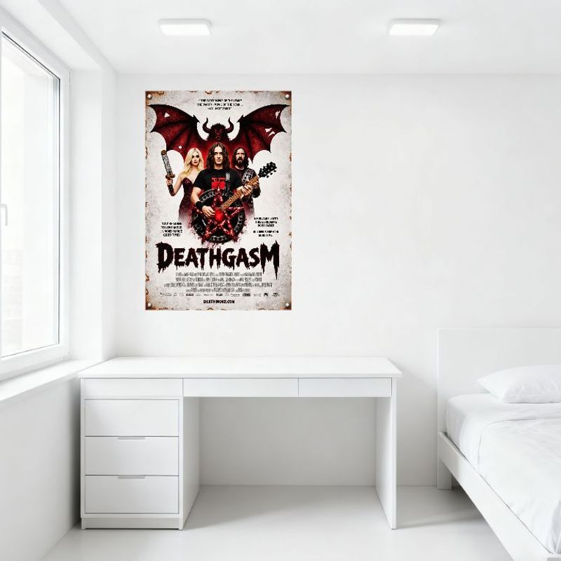 Deathgasm Vintage Distressed Movie Poster Metal Tin Sign Horror Comedy Wall Decor for Home Bar Man Cave Cafe Decoration