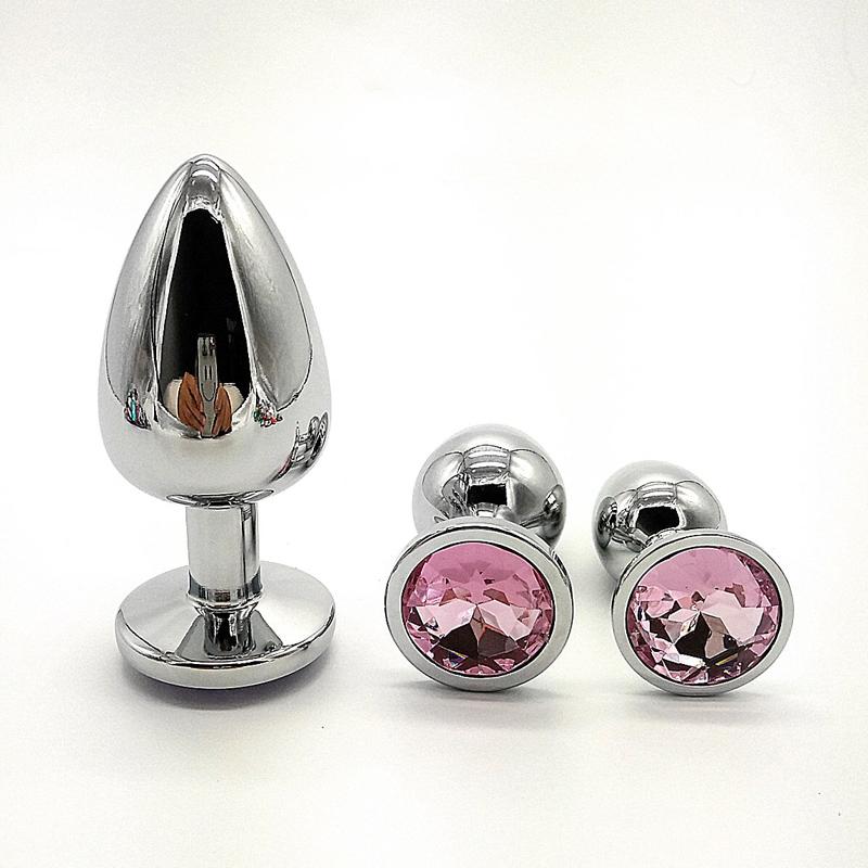 Anal Plug 3 Sizes Colored Crystal Stainless Steel Butt Plug For Women Stimulator Anal Sex Toys For Couples Prostate Massager