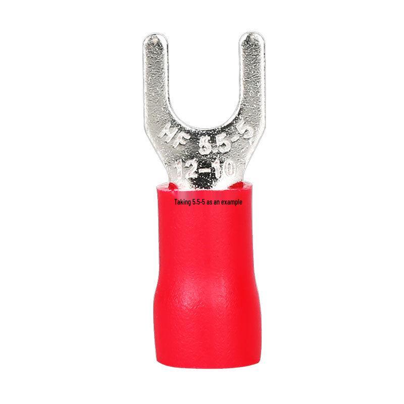 DELIXI Copper SV1.25-3/4/5 U-Type Pre-insulated Crimp Fork Terminal