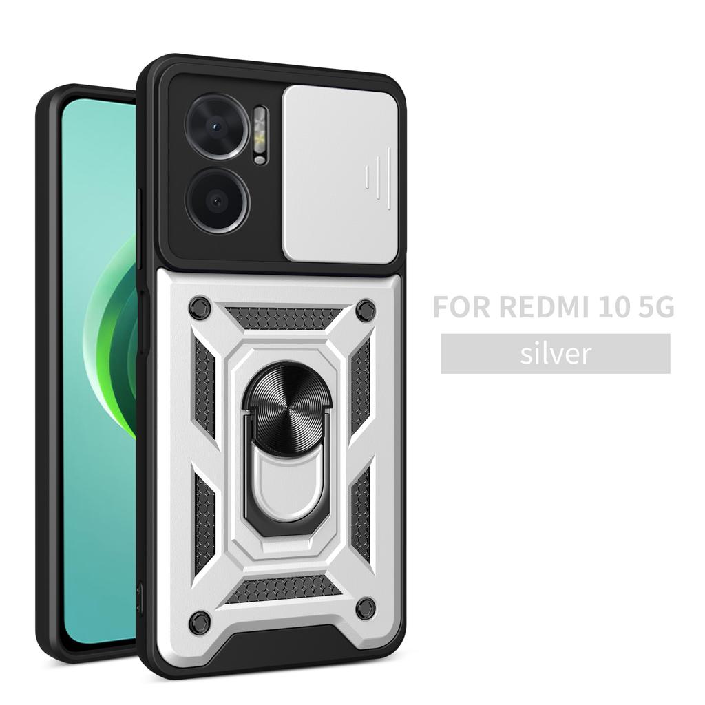 For Xiaomi Redmi 10 5G Case Redmi 10 5G Cover Redmi 10 5G Magnetic Ring Holder Armor Phone Case Slide Camera Protect Back Cover