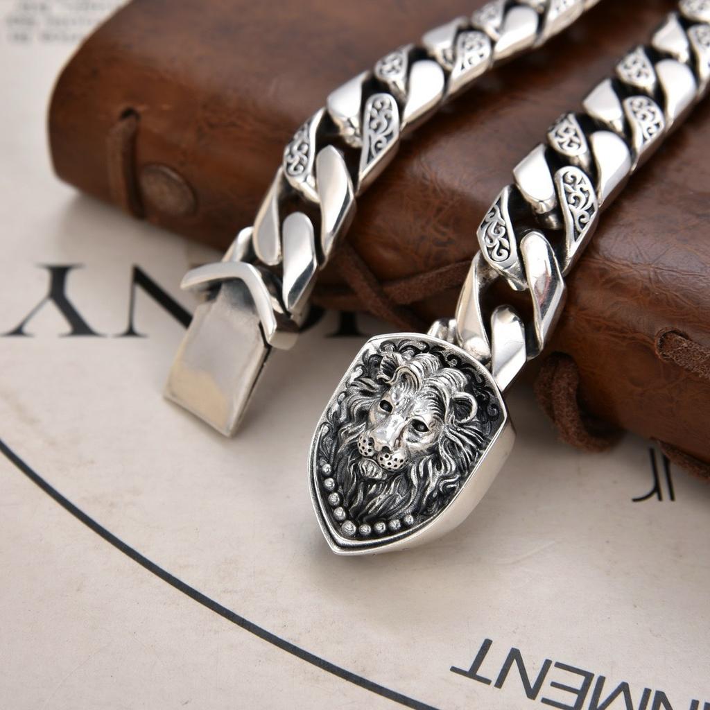 New Domineering Lion Bracelet, Personalized Men's Bracelet, Punk Rock Fashion Cuban Chain Bracelet