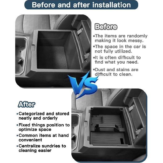 2025 4Runner Center Console Organizer for 2025 6th Gen Toyota 4Runner Accessories ABS Material Armrest Console Glove Tray Compatible with 2025 Toyota