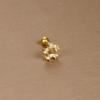 Gold Stainless Steel Earrings with Zircon Studs - Creative and Elegant Design