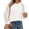 2024 European & American Autumn Women's Long-Sleeve Lace Top - Casual Knitted Shirt