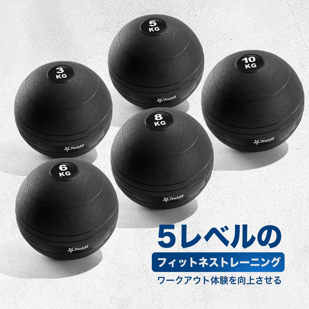 Yes4All Medicine Ball, Weighted Rubber Ball with Non-Slip Grip and Bounce-Free Design for Indoor Training, Full-Body Exercise, 25.5cm Diameter