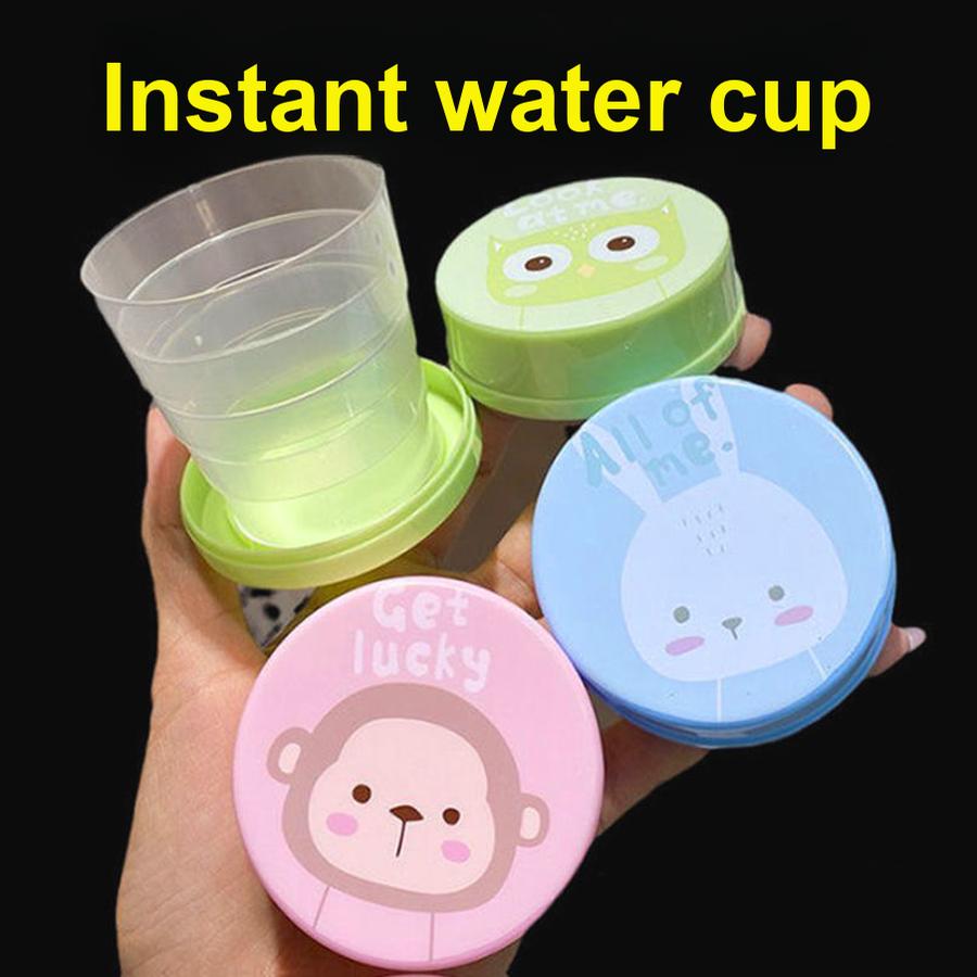 Portable Collapsible Cup Folding Cup Drink Cup with Cartoon Design for Travel, Kids, and Oral Care