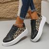 Women's Sneakers Leopard Print Casual Shoes Outdoor Vulcanized Shoes Canvas Running Shoe Lace-up Platform Women Shoes