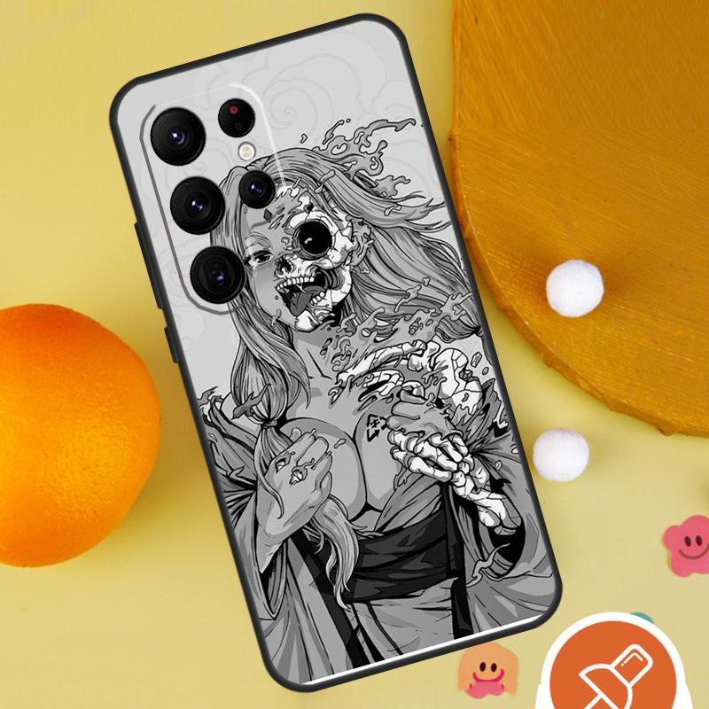 Horror Manga Style Phone Case For Samsung Galaxy S25 Ultra S24 S22 S21 Ultra S9 S10 S20 Plus S23 FE Funda Cover