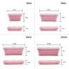 Silicone Lunch Box, Collapsible Folding Food Storage Container with Lids, Kitchen Microwave Freezer and Dishwasher Safe Kids