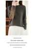 Autumn/Winter Pure Wool Cable Knit Double Round Neck Rolled Hem Long Sleeve Color Block Loose Pullover