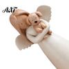 Unique Gifts for Cat Owners Angel Holding Puppy Figurine, Cute Dog Resin Statue Home Heartwarming Pet Keepsake Desk Decor, Handcrafted Wood