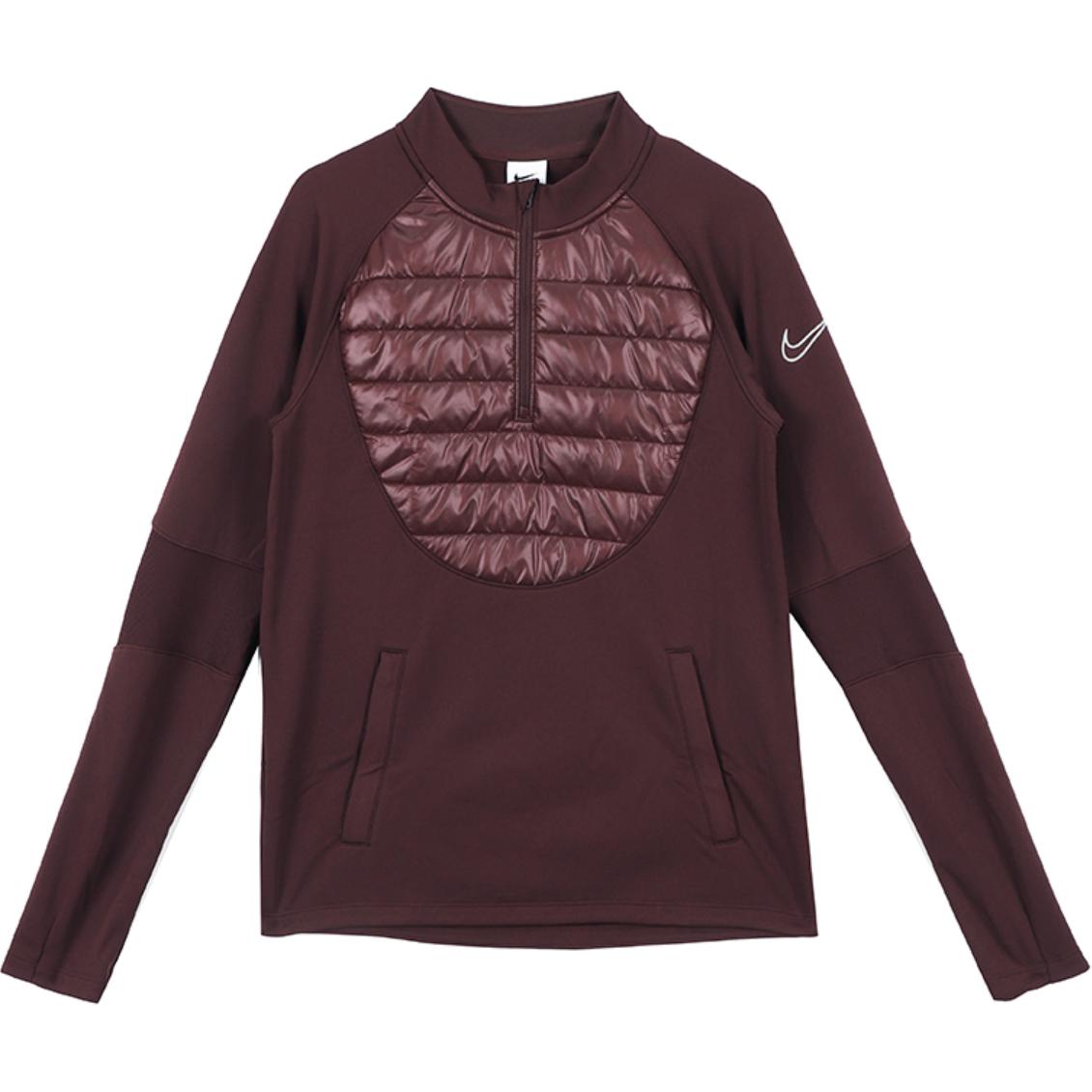 

Nike Solid Color Half-Zip Stand Collar Warm Up Jacket Men Outerwear Burgundy DC9169-652 M