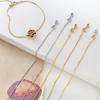 5pcs Adjustable Needle Clasp Beading Necklace Flat O Chain Fashionable Women's Jewelry Making Craft Accessory