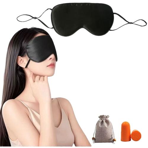 wulsalio Eye Mask for Restful Sleep, 99.99% Light Blocking, 100% Double-Sided Silk, Soft Satin Blindfold, No Pressure, All Seasons, Skin-Friendly, Lig