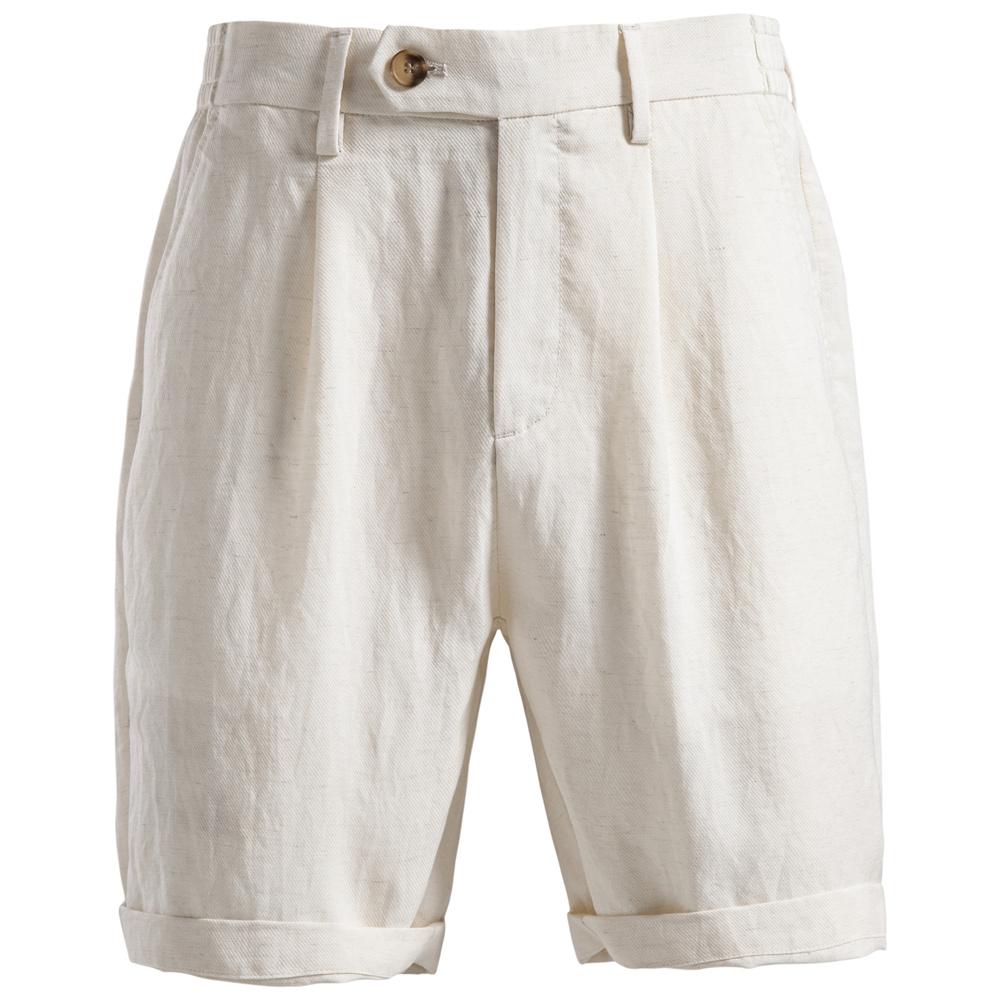 AIOPESON Comfortable Men's Shorts Solid Color Elastic Waist Multi Pocket Cotton Linen Blend Breathable Summer Shorts