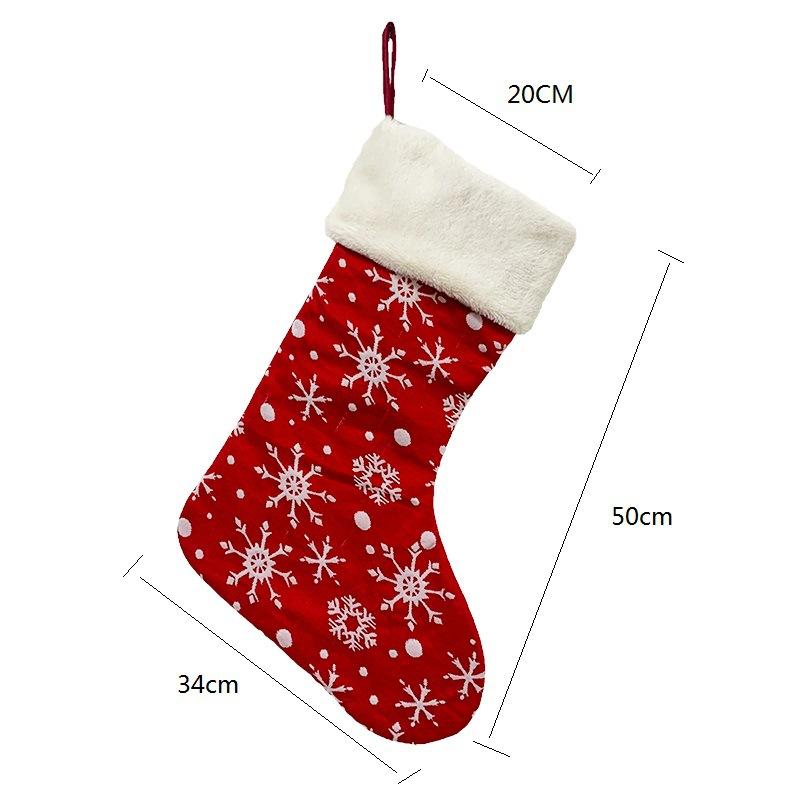 New Christmas Decorations Christmas Socks Gift Bag Home Decorations Large Red Snowflake Christmas Socks