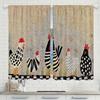 Colorful Cute Rooster Hen Pattern Printed Curtains Window Decorations Home Room Set Of 2 Made Polyester