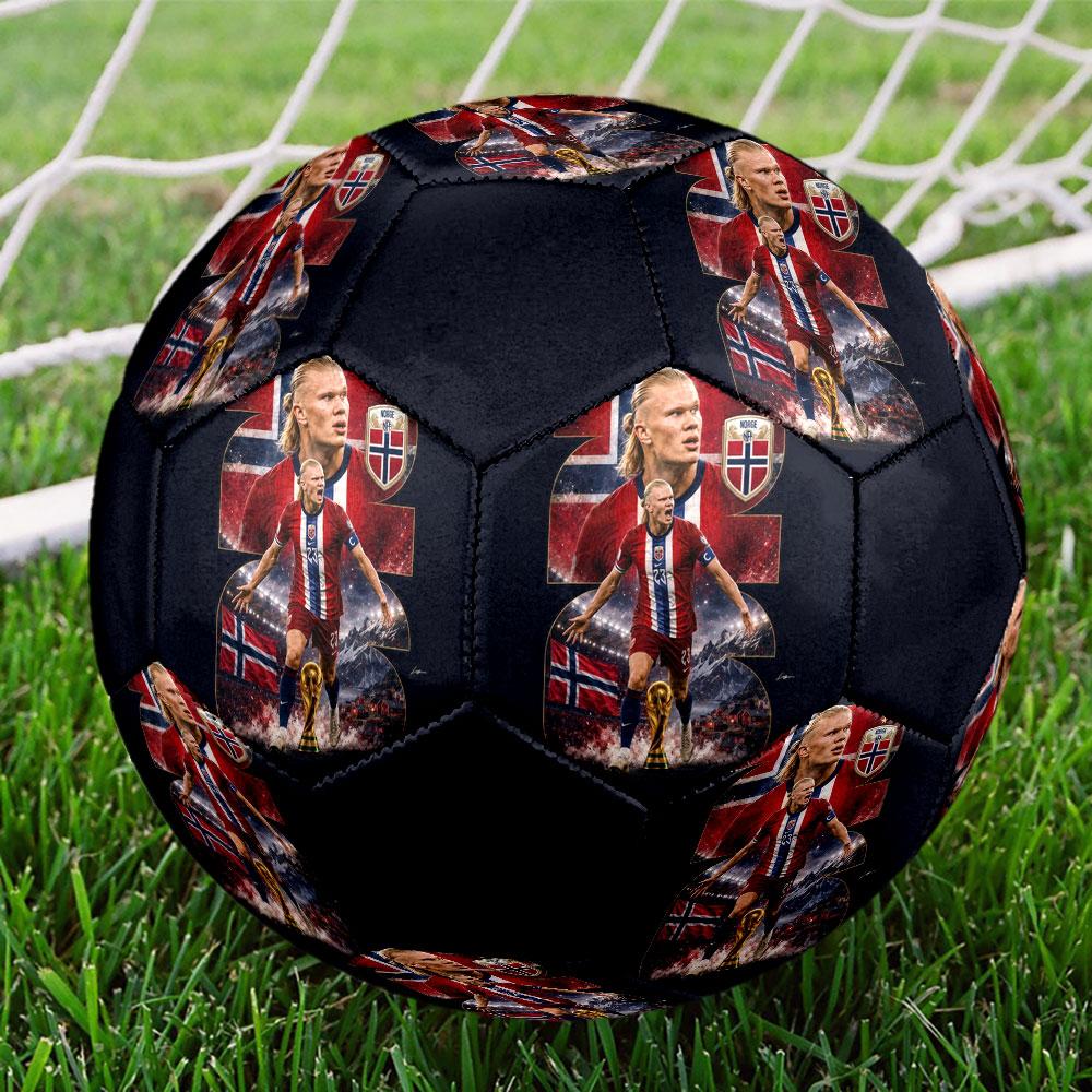 1PC Haaland Talent Size 5 Soccer Ball PrahaIndoor Soccer Ball Colorful All Ages Machine Stitched PVC Competition Ready Durable High-Bounce