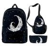 Classico Novità Strano Figo astronauta Stampa 3D 3pz/Set alunno Zaini Scolastici Zaino da Viaggio per Laptop Borsa a Petto Astuccio
