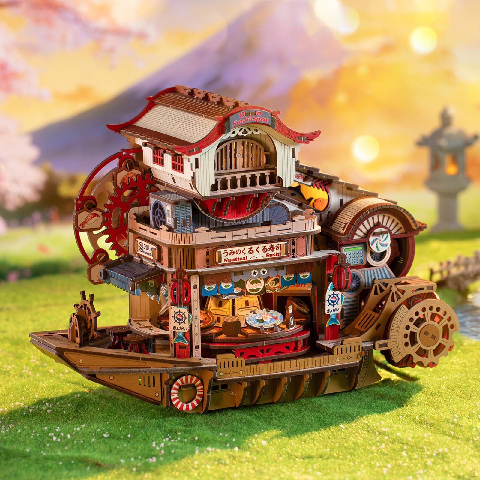 

DIY Miniature Dollhouse Kit Educational Toy Japanese Ornaments, Display Mini Diorama Building