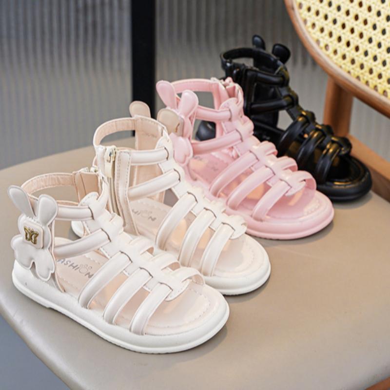 Girls' Sandals, Summer Children's Roman Shoes, Big Children's Soft Sole, Exposed Toe, Little Girls' Princess Shoes, Stylish